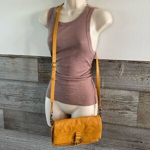 Lucky Brand Women's MYMM Leather Crossbody Bag Saffron